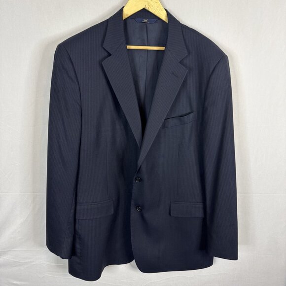 Brooks Brothers 346 Regent Fit Navy Pinstripe Blazer 46L Tall Sports Coat - Picture 1 of 12
